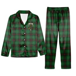 ScotsTee Shop Scottish Orrock Crest Tartan Pajama Satin Velvet Flannel Pajama Set