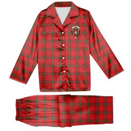 ScotsTee Shop Scottish Ross Modern Crest Tartan Pajama Satin Velvet Flannel Pajama Set