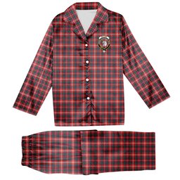 ScotsTee Shop Scottish Ritchie Modern Clan Crest Tartan Pajama Satin Velvet Flannel Pajama Set