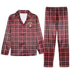 ScotsTee Shop Scottish Ritchie Modern Clan Crest Tartan Pajama Satin Velvet Flannel Pajama Set