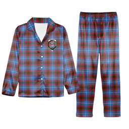 ScotsTee Shop Scottish Spalding Crest Tartan Pajama Satin Velvet Flannel Pajama Set