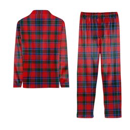 ScotsTee Shop Scottish Sinclair Lyon Count Modern Crest Tartan Pajama Satin Velvet Flannel Pajama Set