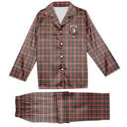 ScotsTee Shop Scottish Ritchie Ancient Clan Crest Tartan Pajama Satin Velvet Flannel Pajama Set