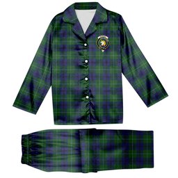 ScotsTee Shop Scottish Oliphant Crest Tartan Pajama Satin Velvet Flannel Pajama Set