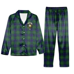 ScotsTee Shop Scottish Oliphant Crest Tartan Pajama Satin Velvet Flannel Pajama Set