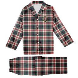 ScotsTee Shop Scottish Robertson Dress Modern Crest Tartan Pajama Satin Velvet Flannel Pajama Set