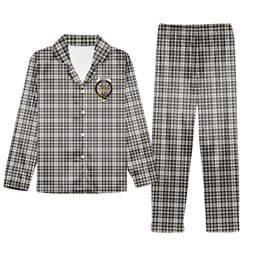 ScotsTee Shop Scottish Scott Black and White Ancient Crest Tartan Pajama Satin Velvet Flannel Pajama Set