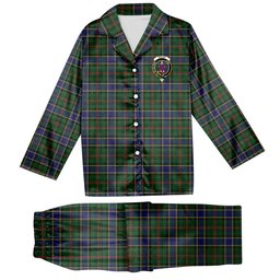 ScotsTee Shop Scottish Ogilvie Hunting 1 Crest Tartan Pajama Satin Velvet Flannel Pajama Set