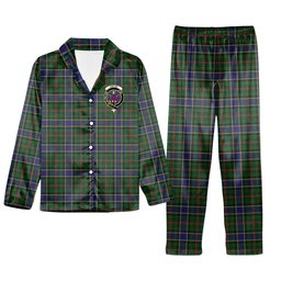 ScotsTee Shop Scottish Ogilvie Hunting 1 Crest Tartan Pajama Satin Velvet Flannel Pajama Set