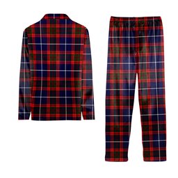 ScotsTee Shop Scottish Pennycook Modern Crest Tartan Pajama Satin Velvet Flannel Pajama Set