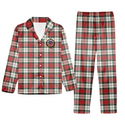 ScotsTee Shop Scottish Rose Dress Ancient Crest Tartan Pajama Satin Velvet Flannel Pajama Set