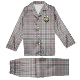 ScotsTee Shop Scottish Shaw Dress Crest Tartan Pajama Satin Velvet Flannel Pajama Set