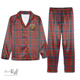 ScotsTee Shop Scottish Sinclair Lyon Count Ancient Crest Tartan Pajama Satin Velvet Flannel Pajama Set