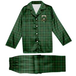ScotsTee Shop Scottish Ross Hunting 3 Crest Tartan Pajama Satin Velvet Flannel Pajama Set