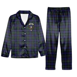 ScotsTee Shop Scottish Sempill Crest Tartan Pajama Satin Velvet Flannel Pajama Set