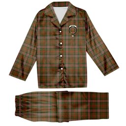 ScotsTee Shop Scottish Scott Brown Modern Crest Tartan Pajama Satin Velvet Flannel Pajama Set