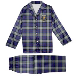ScotsTee Shop Scottish Sinclair Dress Crest Tartan Pajama Satin Velvet Flannel Pajama Set