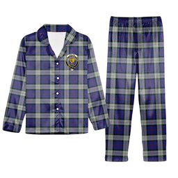 ScotsTee Shop Scottish Sinclair Dress Crest Tartan Pajama Satin Velvet Flannel Pajama Set