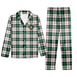 ScotsTee Shop Scottish Ross Arisaid Modern Crest Tartan Pajama Satin Velvet Flannel Pajama Set