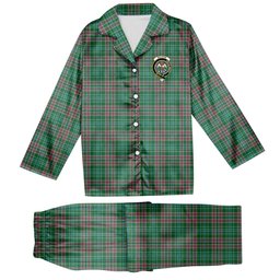 ScotsTee Shop Scottish Ralston USA Ancient Crest Tartan Pajama Satin Velvet Flannel Pajama Set