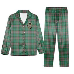 ScotsTee Shop Scottish Ralston USA Ancient Crest Tartan Pajama Satin Velvet Flannel Pajama Set