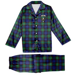 ScotsTee Shop Scottish Sempill Modern Crest Tartan Pajama Satin Velvet Flannel Pajama Set