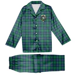 ScotsTee Shop Scottish Shaw Ancient Crest Tartan Pajama Satin Velvet Flannel Pajama Set