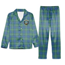 ScotsTee Shop Scottish McIntyre Hunting Ancient Crest Tartan Pajama Satin Velvet Flannel Pajama Set