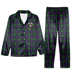 ScotsTee Shop Scottish Shaw Modern Crest Tartan Pajama Satin Velvet Flannel Pajama Set