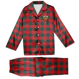 ScotsTee Shop Scottish Sinclair Modern Clan Crest Tartan Pajama Satin Velvet Flannel Pajama Set