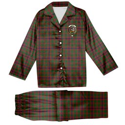 ScotsTee Shop Scottish Skene Modern Crest Tartan Pajama Satin Velvet Flannel Pajama Set