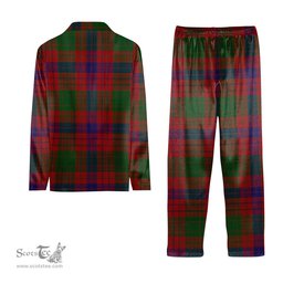 ScotsTee Shop Scottish Ross 6 Crest Tartan Pajama Satin Velvet Flannel Pajama Set
