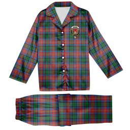 ScotsTee Shop Scottish Rattray of Lude Ancient Crest Tartan Pajama Satin Velvet Flannel Pajama Set