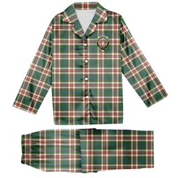 ScotsTee Shop Scottish Robertson Dress Ancient Crest Tartan Pajama Satin Velvet Flannel Pajama Set