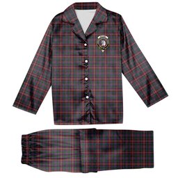 ScotsTee Shop Scottish Ritchie Crest Tartan Pajama Satin Velvet Flannel Pajama Set