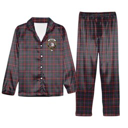 ScotsTee Shop Scottish Ritchie Crest Tartan Pajama Satin Velvet Flannel Pajama Set