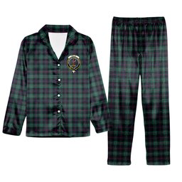 ScotsTee Shop Scottish Rollo Hunting Crest Tartan Pajama Satin Velvet Flannel Pajama Set