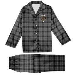 ScotsTee Shop Scottish Scott Black and White Crest Tartan Pajama Satin Velvet Flannel Pajama Set