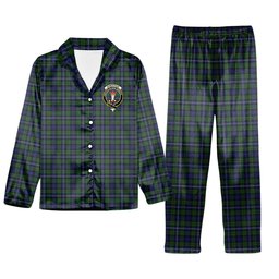 ScotsTee Shop Scottish Robertson Hunting 1 Crest Tartan Pajama Satin Velvet Flannel Pajama Set