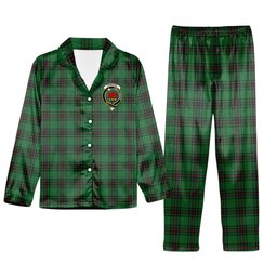 ScotsTee Shop Scottish Primrose Crest Tartan Pajama Satin Velvet Flannel Pajama Set