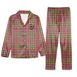 ScotsTee Shop Scottish Ogilvie Crest Tartan Pajama Satin Velvet Flannel Pajama Set