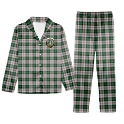 ScotsTee Shop Scottish Ross Arisaid Crest Tartan Pajama Satin Velvet Flannel Pajama Set