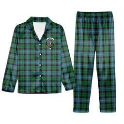 ScotsTee Shop Scottish Russell Ancient Crest Tartan Pajama Satin Velvet Flannel Pajama Set