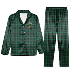 ScotsTee Shop Scottish Ross Hunting Modern Crest Tartan Pajama Satin Velvet Flannel Pajama Set