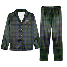 ScotsTee Shop Scottish Ogilvie of Inverarity Wilsons_ Crest Tartan Pajama Satin Velvet Flannel Pajama Set
