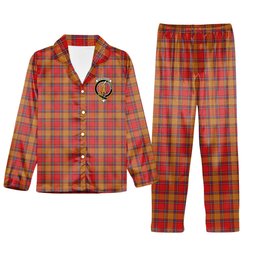 ScotsTee Shop Scottish Scrymgeour Modern Crest Tartan Pajama Satin Velvet Flannel Pajama Set