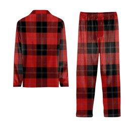 ScotsTee Shop Scottish Ramsay of Dalhousie (Ramsay Red) Ancient Crest Tartan Pajama Satin Velvet Flannel Pajama Set