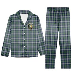 ScotsTee Shop Scottish Oliphant Dress Crest Tartan Pajama Satin Velvet Flannel Pajama Set