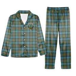 ScotsTee Shop Scottish Porterfield Crest Tartan Pajama Satin Velvet Flannel Pajama Set