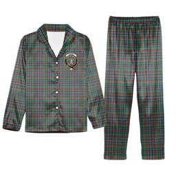 ScotsTee Shop Scottish Russell Old Ancient Crest Tartan Pajama Satin Velvet Flannel Pajama Set